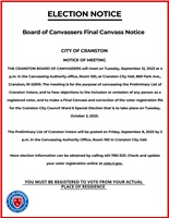 Board of Canvassers Final Canvas Notice
